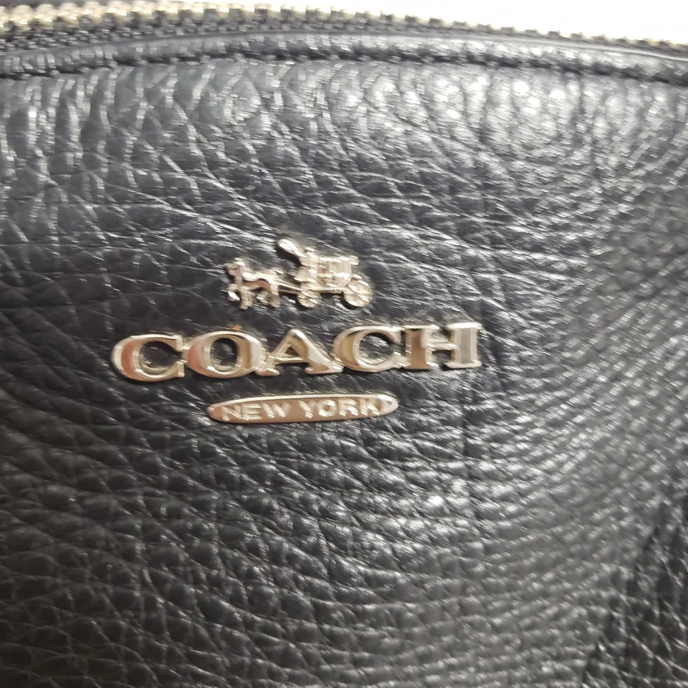 Coach F36675 Pebble Leather Kelsey Satchel Handbag Black with Silver Hardware - Picture 5 of 16